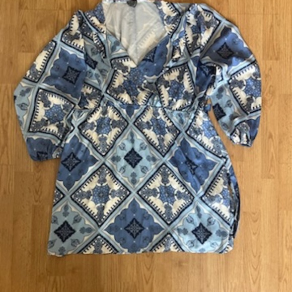 Arula B Print Dress Blue L - Picture 1 of 7